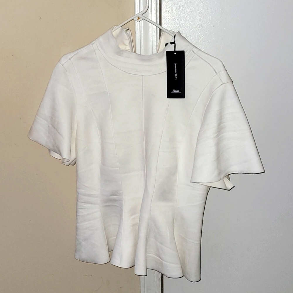 Kosmios short sleeve pleated blouse